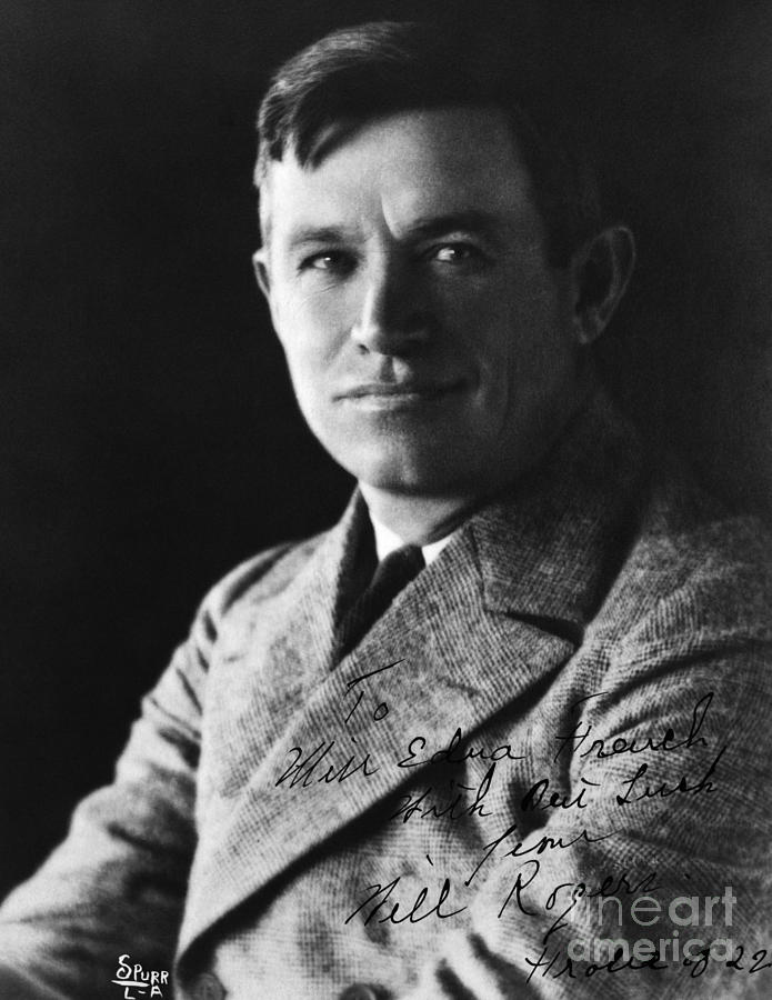 Will Rogers Photograph by H. Armstrong Roberts/ClassicStock