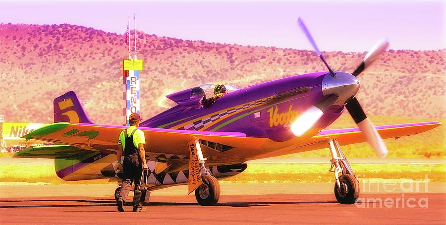 Reno Photograph - Will Whiteside and P-51 Mustang Voodoo by Gus McCrea