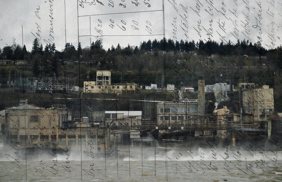 The Great Train Robbery Photograph - Willamette Falls Industry by Kyle Hanson