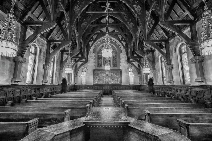 Willard Chapel - Black and White Photograph by Stephen Stookey