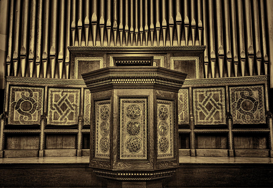 Tiffany Photograph - Willard Memorial Chapel Pulpit and Organ #2 by Stephen Stookey Tiffany Photograph - Willard Memorial Chapel Pulpit and Organ #2 by Stephen Stookey