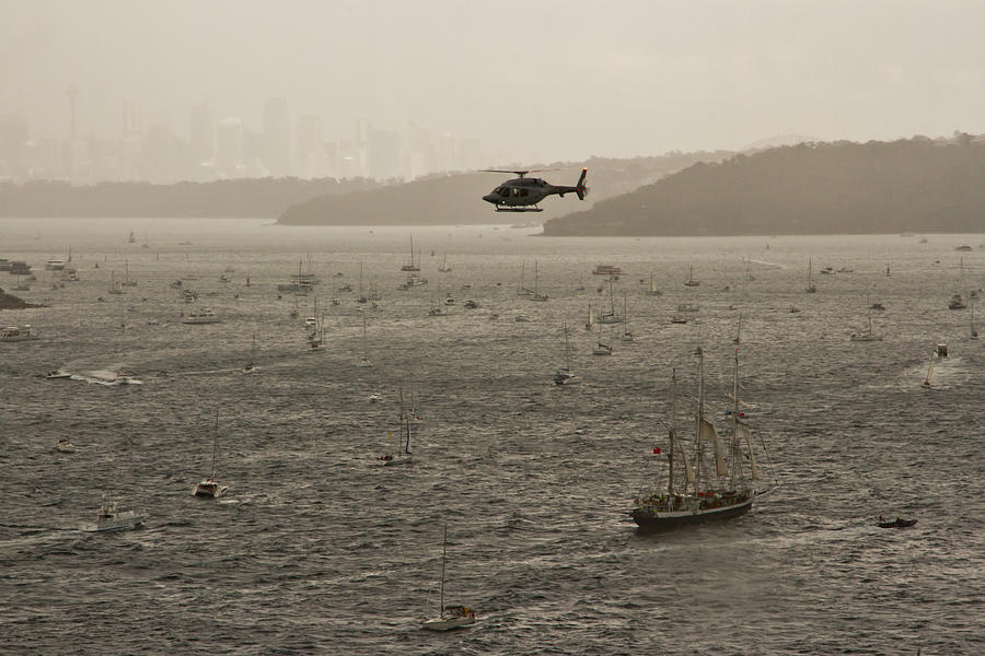 Tall Ship Photograph - Sydney Harbour Awaits Tall Ships by Miroslava Jurcik
