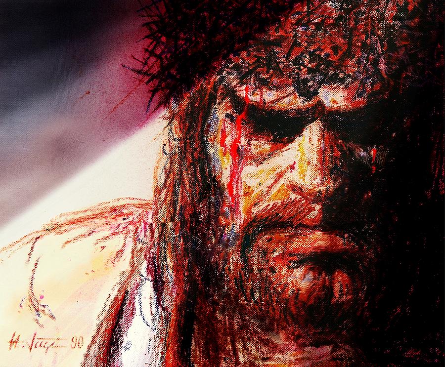 Jesus -as portrait by Willem Dafoe - Painting by Hartmut Jager