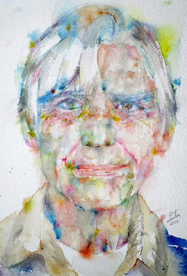 WILLEM DE KOONING - watercolor portrait Painting by Fabrizio Cassetta