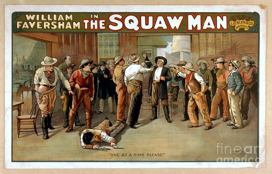 William Faversham in The Squaw Man One at a time please vintage western entertainment poster 1905 Painting by Vintage Collectables