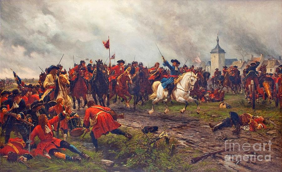 William III at the battle at London Painting by MotionAge Designs