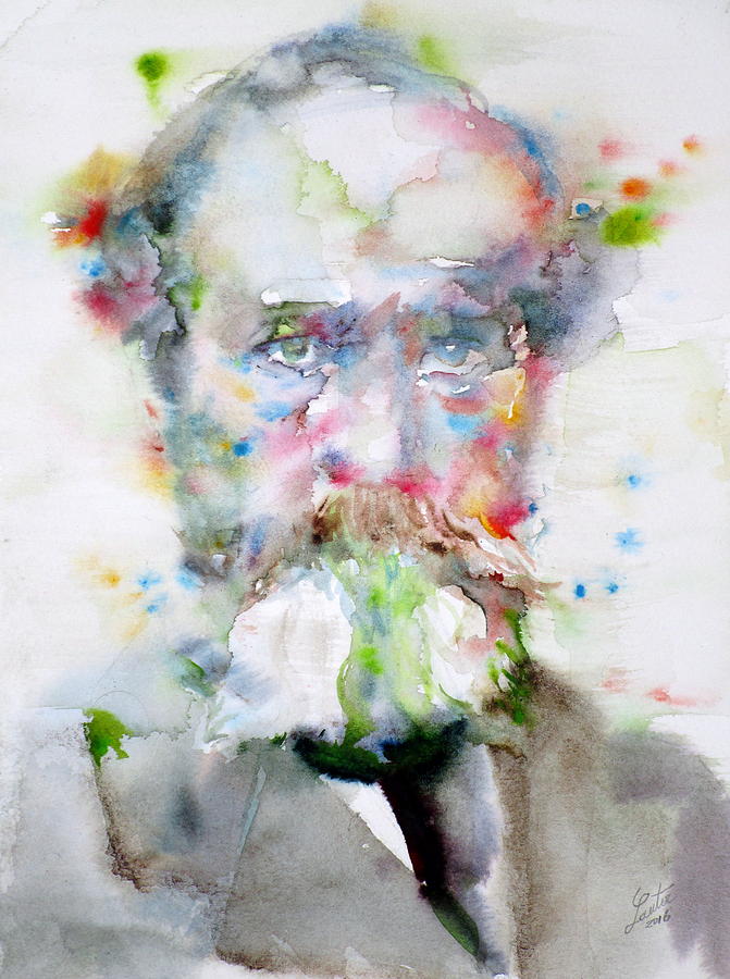 WILLIAM JAMES - watercolor portrait Painting by Fabrizio Cassetta