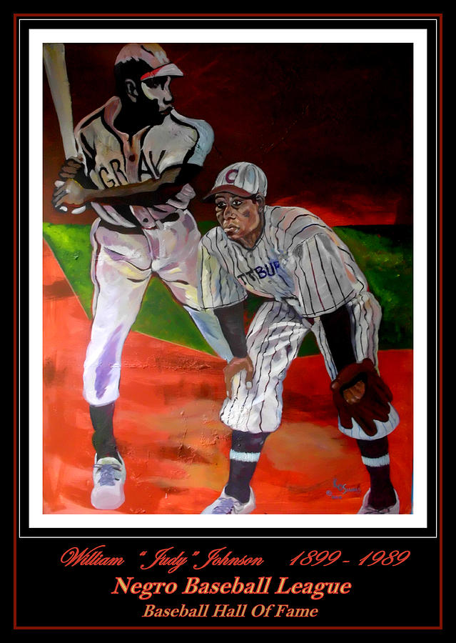 Baseball Painting - William Judy Johnson. Negro League Baseball.  Baseball Hall of Fame by Keith OBrien Simms