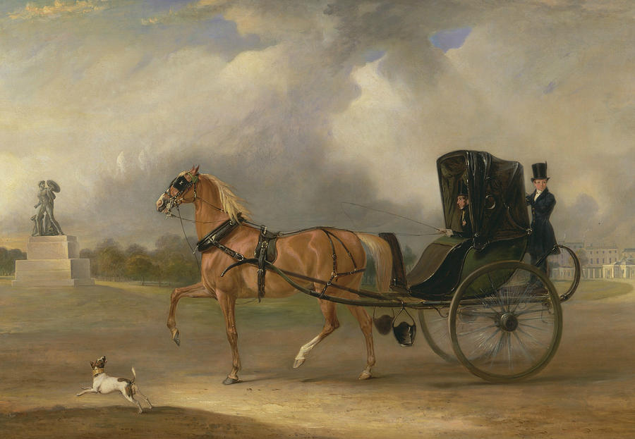 Horse Painting - William Massey-Stanley driving his Cabriolet in Hyde Park by John Ferneley
