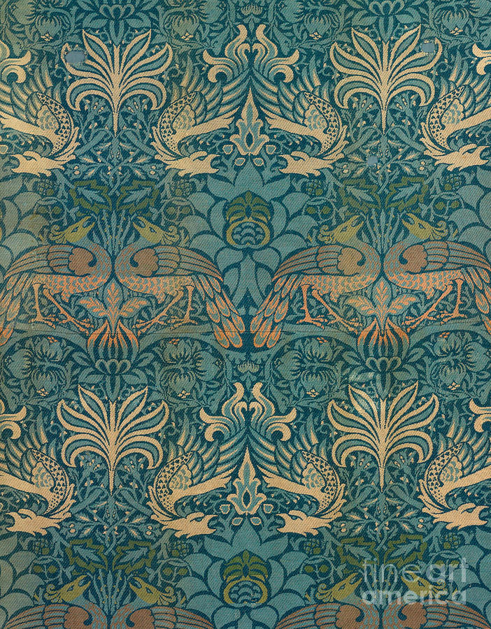 William Morris Peacock and Dragon Textile Design Painting by William Morris