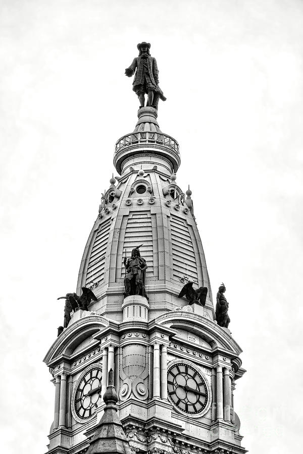 William Penn Statue atop Philadelphia City Hall Photograph by Olivier Le Queinec