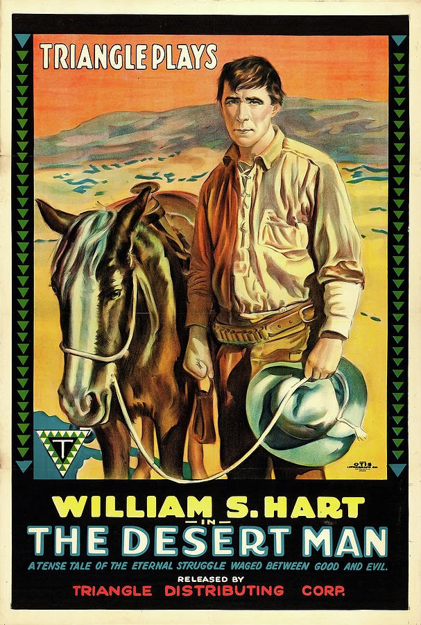 Movie Drawing - William S Hart in the Desert Man 1917 by Mountain Dreams