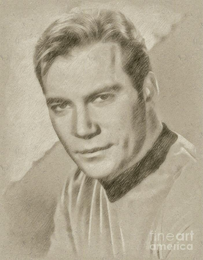 William Shatner Star Trek's Captain Kirk Drawing by Esoterica Art ...