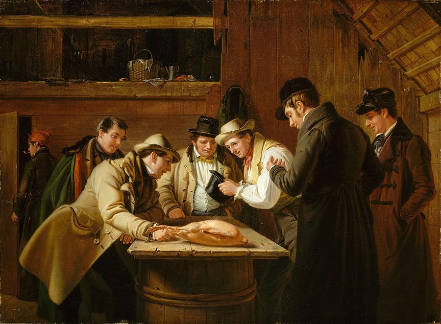 William Sidney Mount - The Raffle Raffling For The Goose 1837 Painting