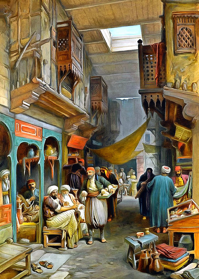 William Simpson Souk 1884 Painting by Munir Alawi
