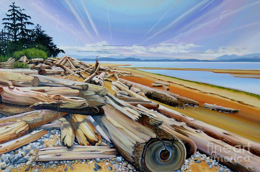 Winters Harvest at Williams Beach Painting by Elissa Anthony