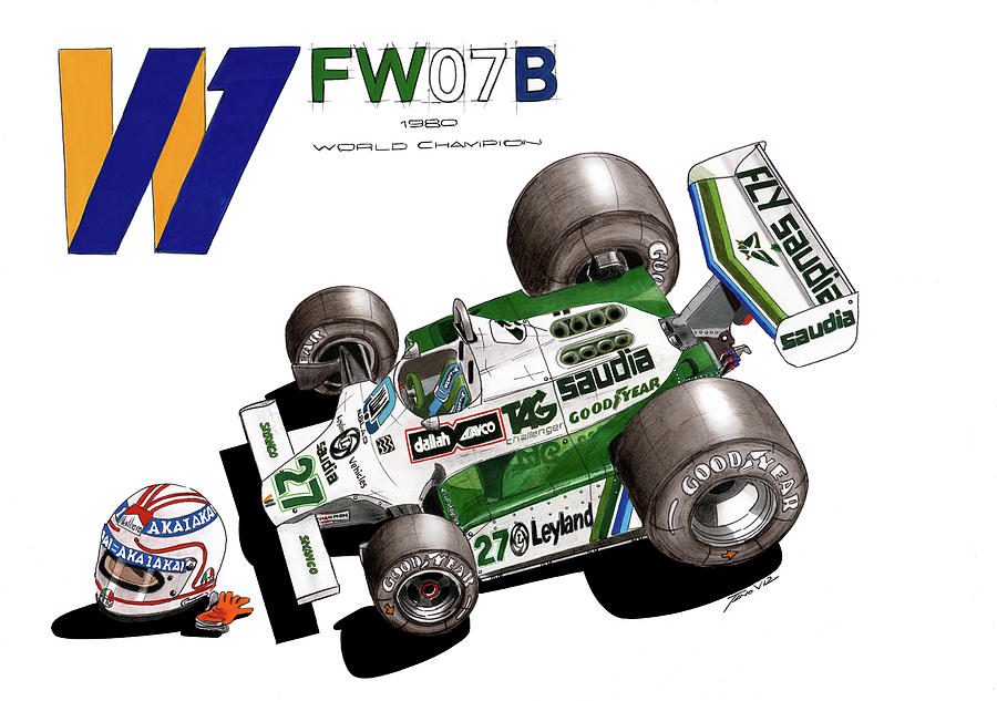 Williams FW07B Painting by Tano V-Dodici ArtAutomobile