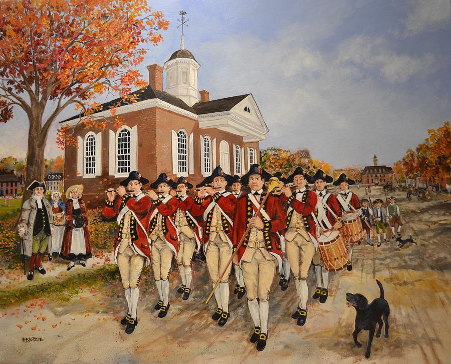 Williamsburg Painting - Williamsburg Fife and Drum  by Ebb Pate