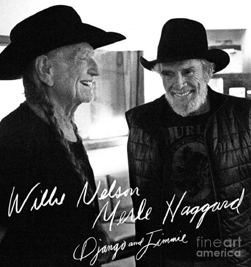 Celebrity Painting - Willie and Merle Autographed by Pd