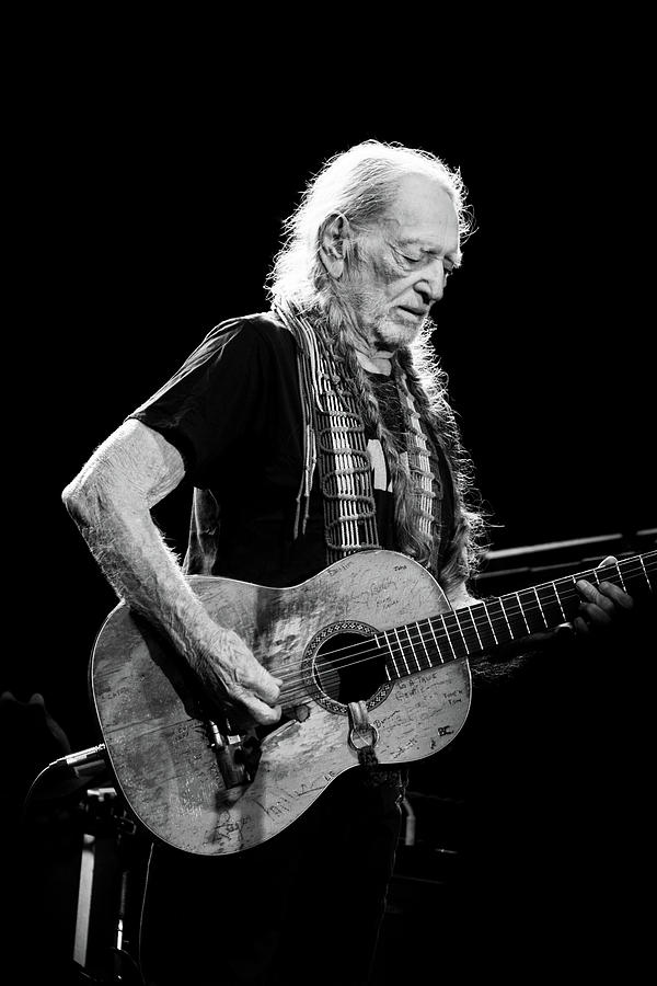 Willie Nelson Photograph - Willie in B/W by Tim Leimkuhler