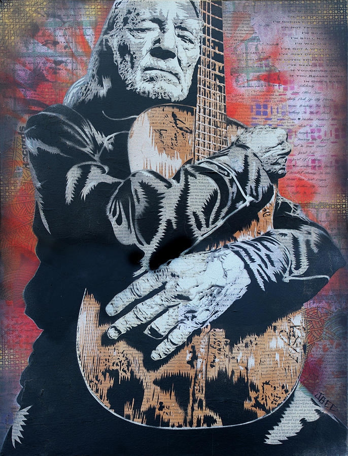 Willie Nelson Painting - Willie Nelson and Trigger XL by Josh Cardinali