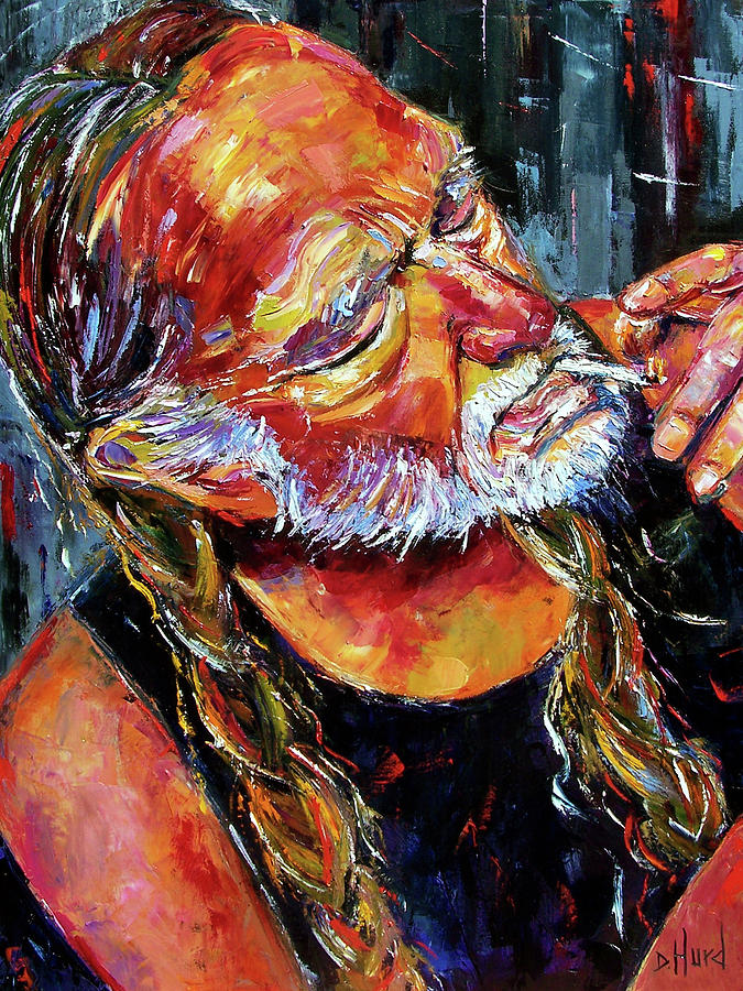 Willie Nelson Painting - Willie Nelson Booger Red by Debra Hurd