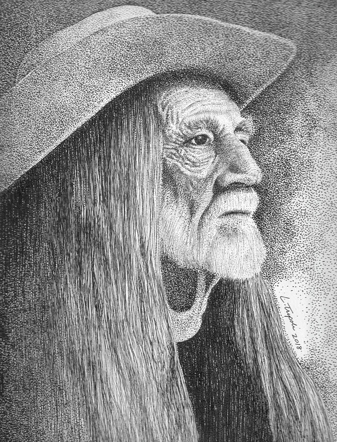 Willie Nelson Drawing by Lawrence Tripoli