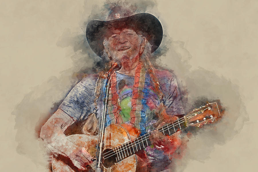 Willie Nelson Mixed Media by Marvin Blaine