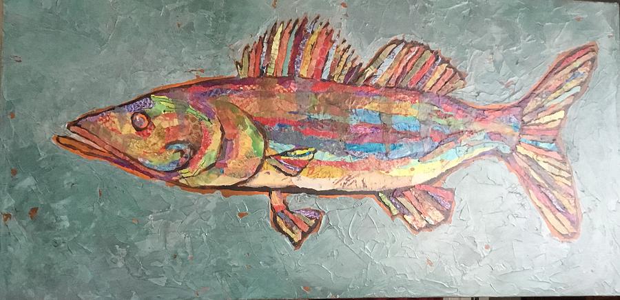 Willie the Walleye Painting by Phiddy Webb
