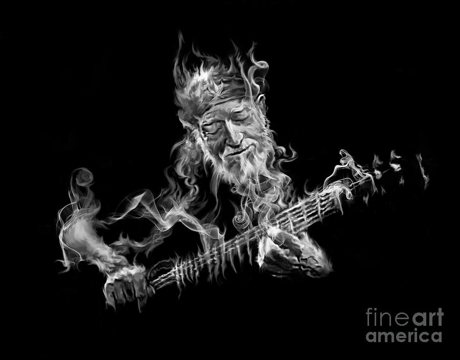 Willie - Up In Smoke Painting by Robert Corsetti