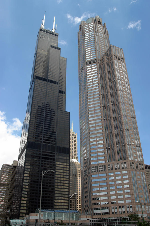 Architecture Photograph - Willis Tower aka Sears Tower and 311 South Wacker Drive by Adam Romanowicz