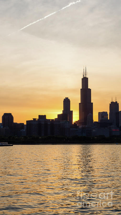 Willis Tower Sunset Silhouette Photograph by Jennifer White