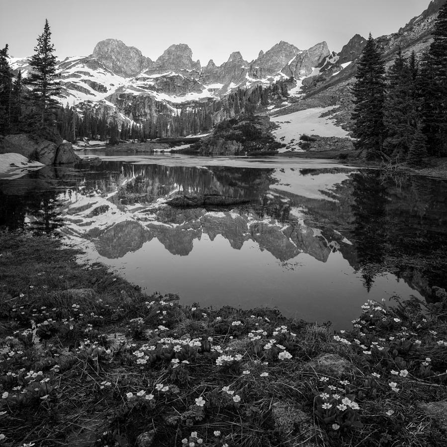 Mountain Photograph - Willow Lake Black and White by Aaron Spong