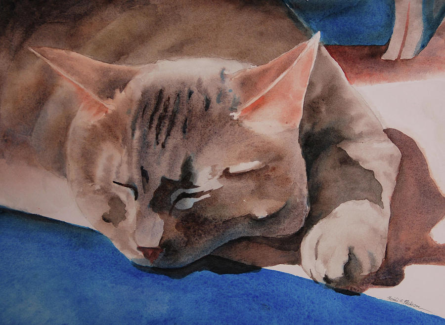Willow my Cat Painting by Heidi E Nelson
