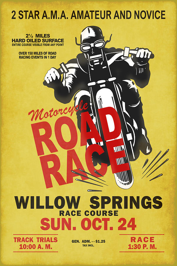 Motorcycle Photograph - Willow Springs Motorcycle Road Race by Mark Rogan