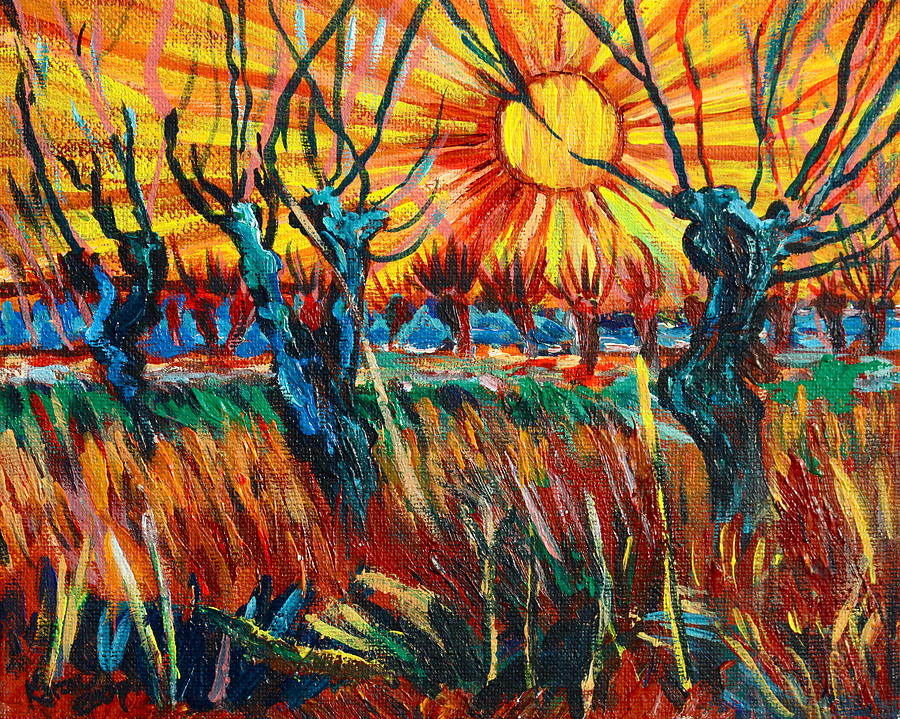 Vincent Van Gogh Painting - Willows at Sunset - study of Vincent Van Gogh by Karon Melillo DeVega