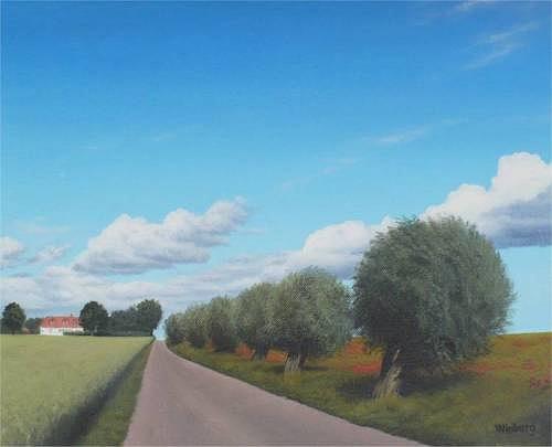Landscape Painting - Willows in the sun by Peter Winberg Landscape Painting - Willows in the sun by Peter Winberg