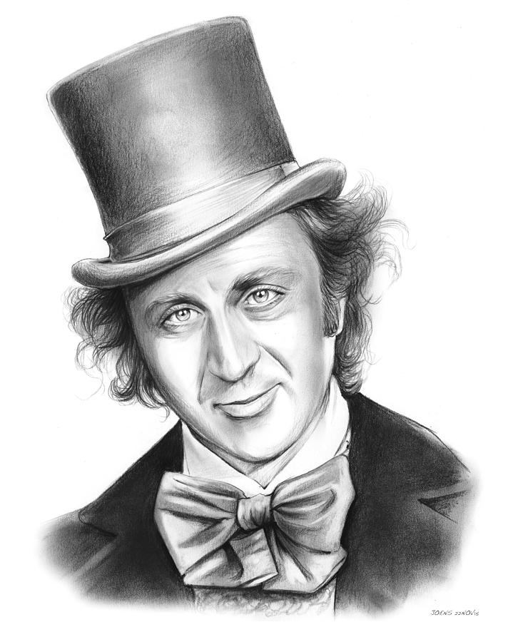 Gene Wilder Drawing - Willy Wonka by Greg Joens