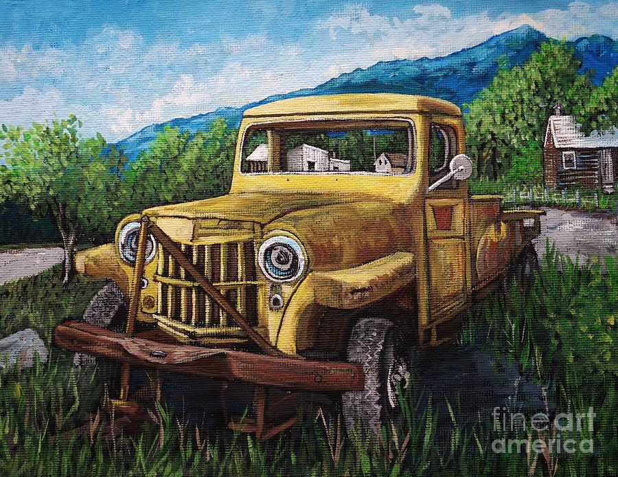 Willys Jeep Pick Up Painting by Reb Frost