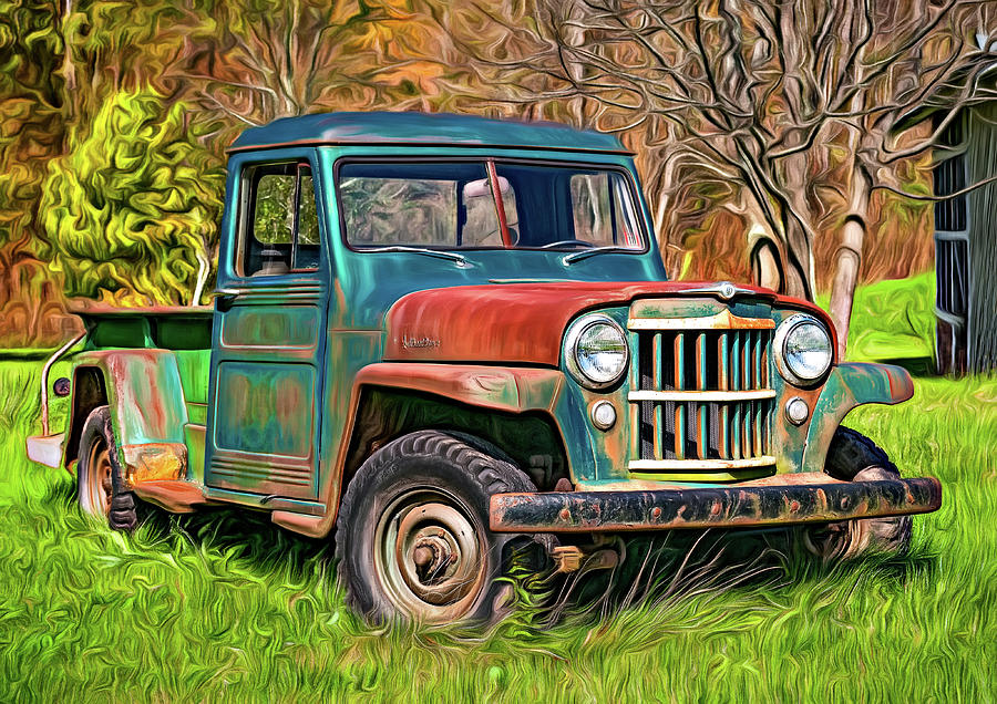 Willys Jeep Pickup Truck 2 - Paint Photograph by Steve Harrington