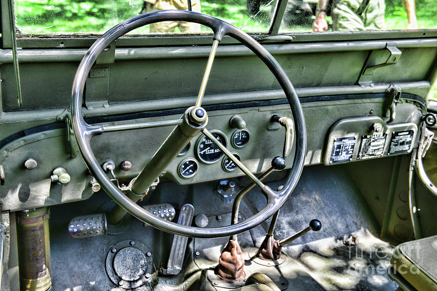 Willys Jeep Steering Wheel Photograph by Paul Ward