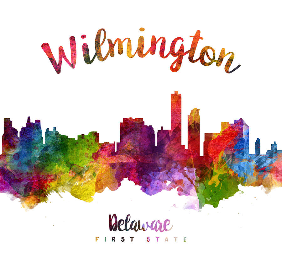Wilmington Skyline Painting - Wilmington Delaware 23 by Aged Pixel