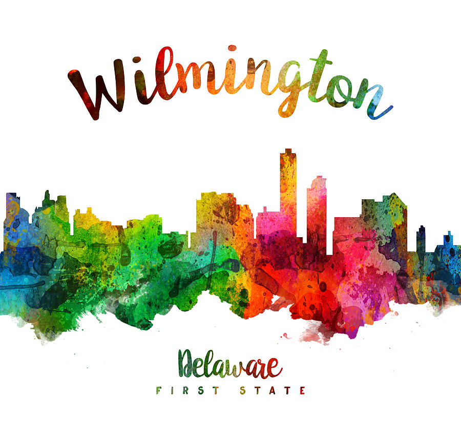 Wilmington Skyline Painting - Wilmington Delaware 24 by Aged Pixel