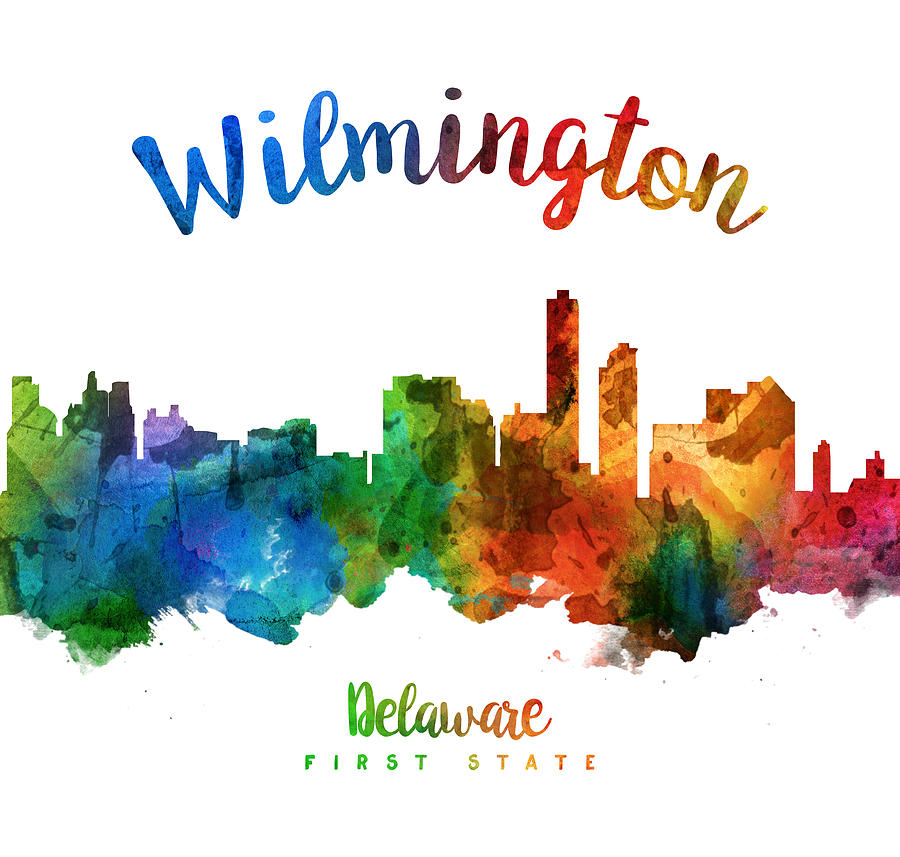 Wilmington Skyline Painting - Wilmington Delaware 25 by Aged Pixel
