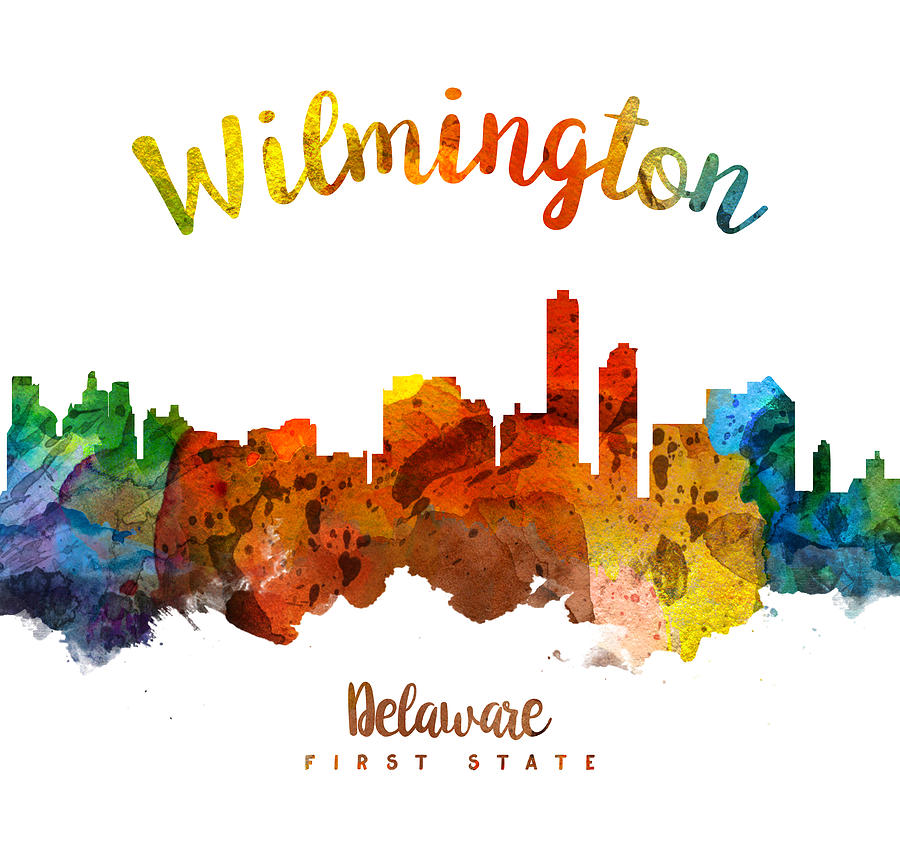 Wilmington Skyline Painting - Wilmington Delaware 26 by Aged Pixel