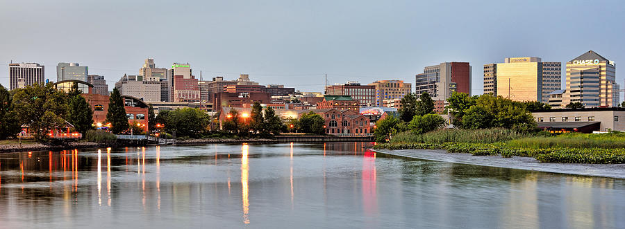 Architecture Photograph - Wilmington Delaware at dusk by Brendan Reals