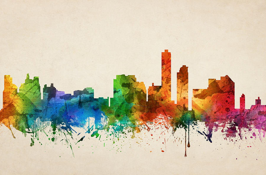 Wilmington Skyline Painting - Wilmington Delaware Skyline 05 by Aged Pixel