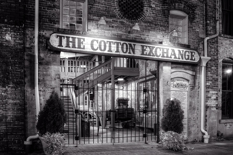 Wilmingtons Historic Cotton Exchange Building in Black and Whit Photograph by Greg and Chrystal Mimbs