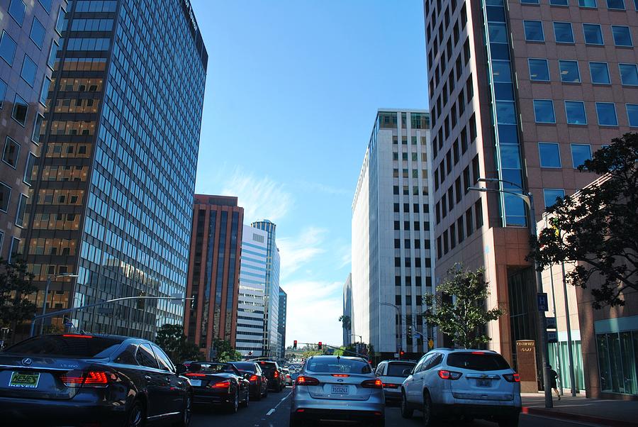 City Photograph - Wilshire Blvd  - West LA Traffic by Matt Quest