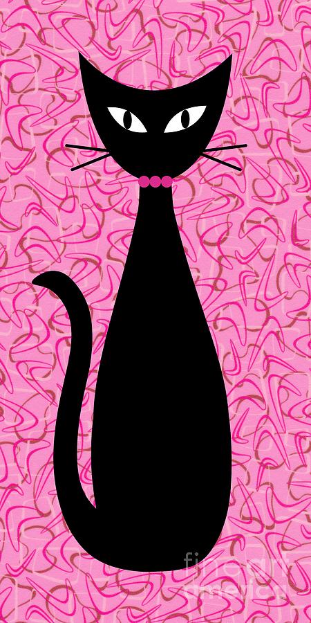 Boomerang Cat in Pink Digital Art by Donna Mibus